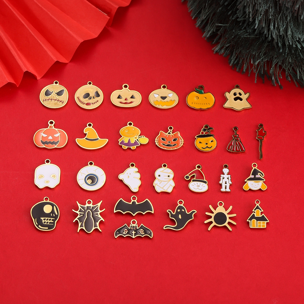 St.kunkka 1Pc จี้สแตนเลส Halloween แม่มด ฟักทอง จี้สแ สำหรับสร้อยข้อมือสร้อยคอ DIY