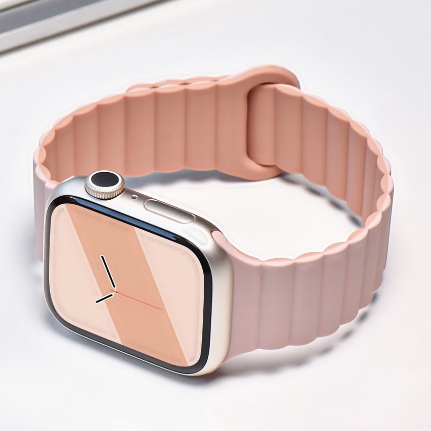 สายนาฬิกาข้อมือ ซิลิโคนนิ่ม แม่เหล็ก สาย i watch strap Ultra 49 มม. Series11 10 9 8 Series 7 Series 6 se Series5 4 3 2 1 Compatible for apple watch สาย ขนาด 49 มม. 41 มม. 45 มม. 38 มม. 40 มม. 42 มม. 44 มม. สาย i watch Strap