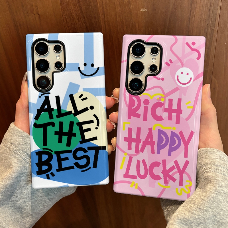 เคสป้องกันสองในหนึ่งเดียวที่ดีที่สุดที่มีรูปแบบข้อความเหมาะสําหรับ Samsung su22u s23 plus s23FE s24 