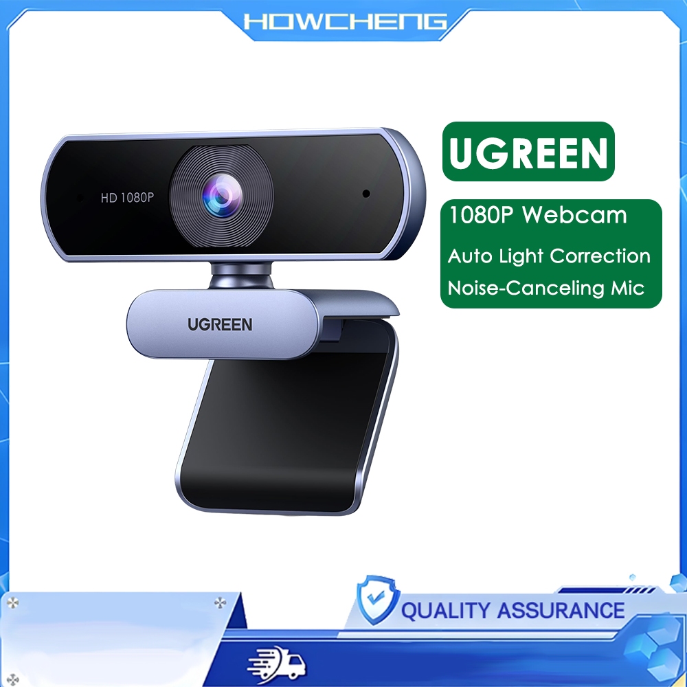 UGREEN เว็บแคม 1080P พร้อมไมโครโฟน | การตัดเสียงรบกวน การแก้ไขแสงอัตโนมัติ | สําหรับ Zoom/Skype/Stre