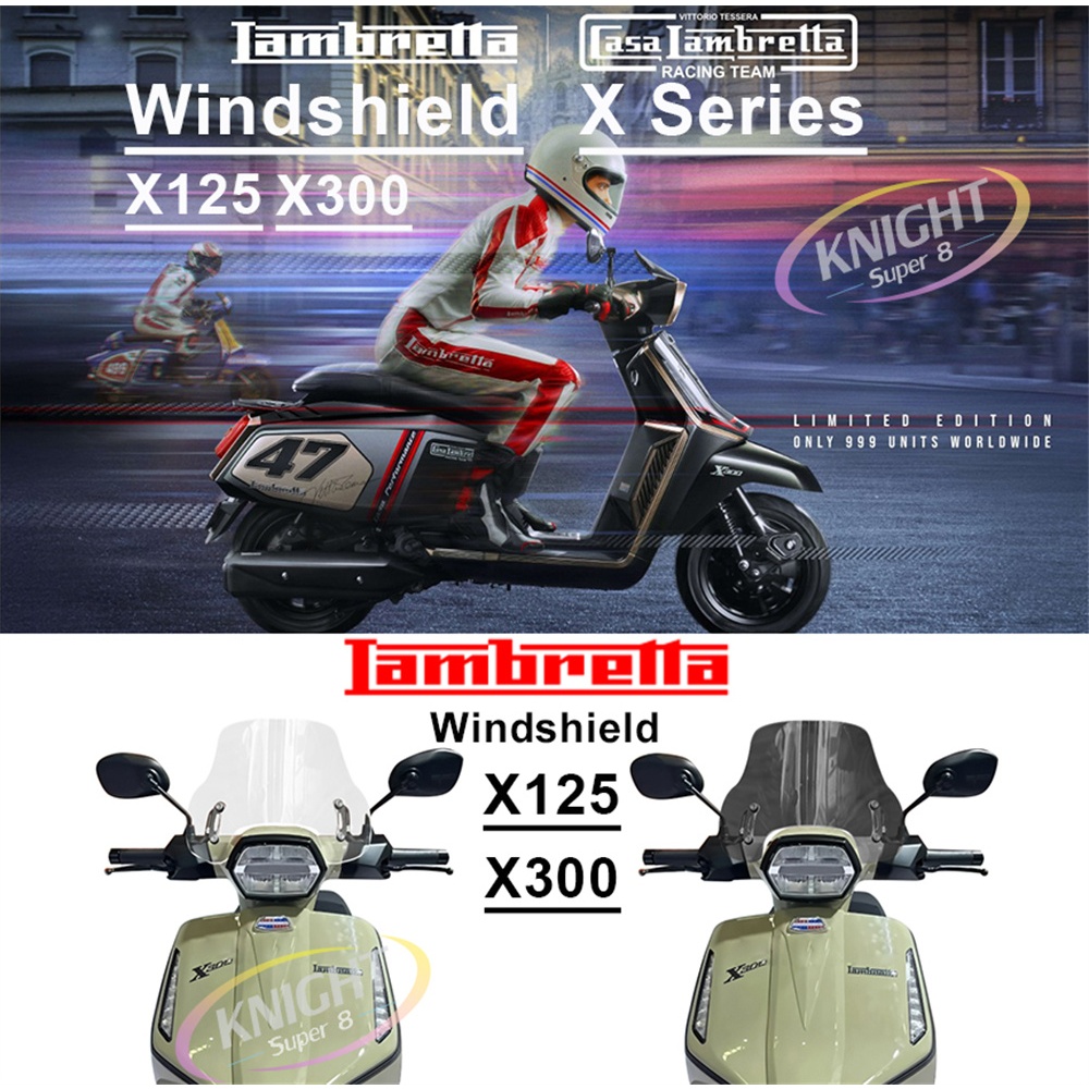 LAMBRETT X300 GT/GP/SR X125 X200 ฝาครอบเครื่องเบี่ยงกระจกรถจักรยานยนต์