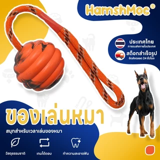 HamshMoc สุนัข Chew Ball ของเล่น Bite-Resistant Molar สัตว์เลี้ยง Tug ของเล่นเชือก Ball Interactive สนุกเล่นทําความสะอาดฟันสําหรับสุนัข