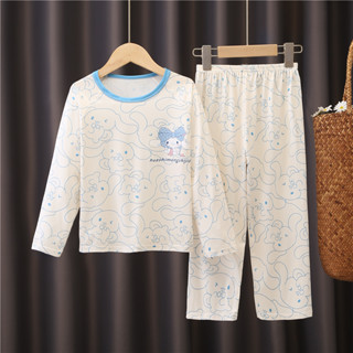 ชุดนอนเด็กผู้หญิง อายุ 10-11 ปี ดีไซน์แขนยาวรอบคอ สำหรับสวมใ…