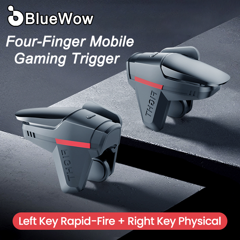 BlueWow จอยสติ๊กเกม ตัวควบคุมเกม ตัวควบคุมทริกเกอร์ ข้อต่อหกนิ้ว อุปกรณ์เล็งสําหรับเล่น Pubg, Free Fire