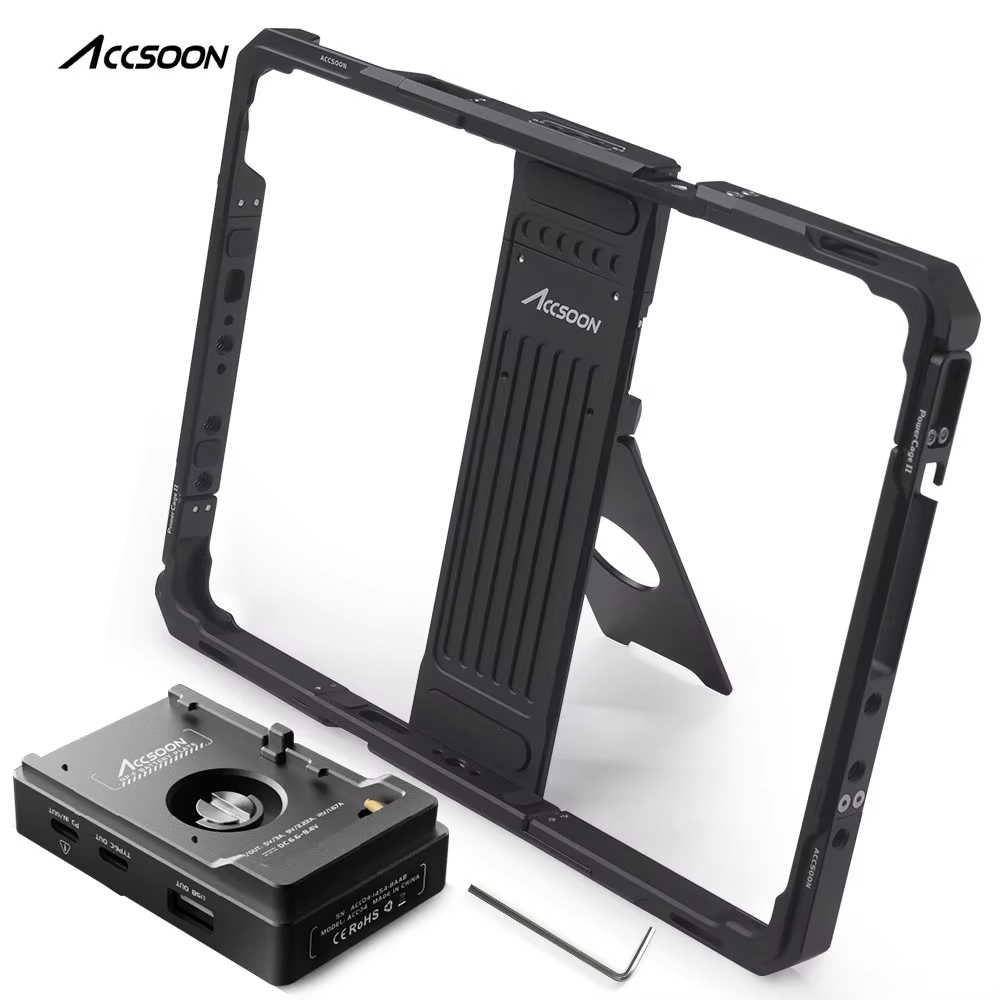 Accsoon CEPC-03 CEPC-04 iPad PowerCage Pro II 10 12 นิ้วกรงป้องกันพร้อม NP-F แบตเตอรี่อะแดปเตอร์สําหรับ iPad Air Pro