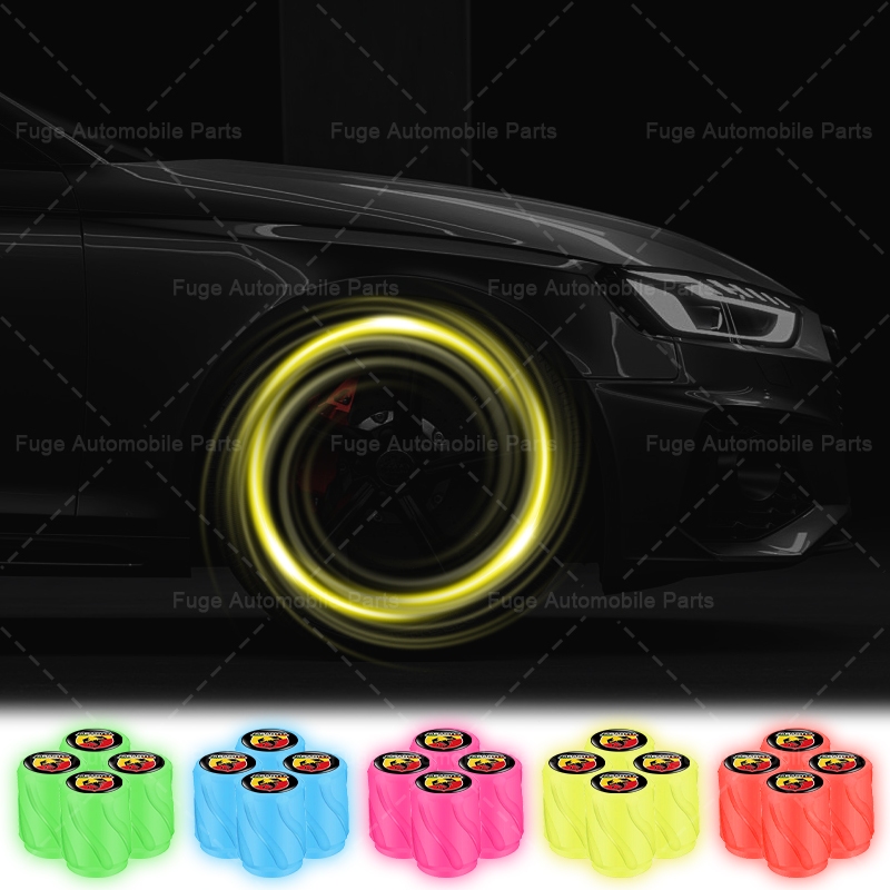 4pcs Luminous รถล้อ Tyre Stem Caps รถยาง Nut สําหรับ FIAT ABARTH 500 500L 124 Spider Coupe Panda Dob