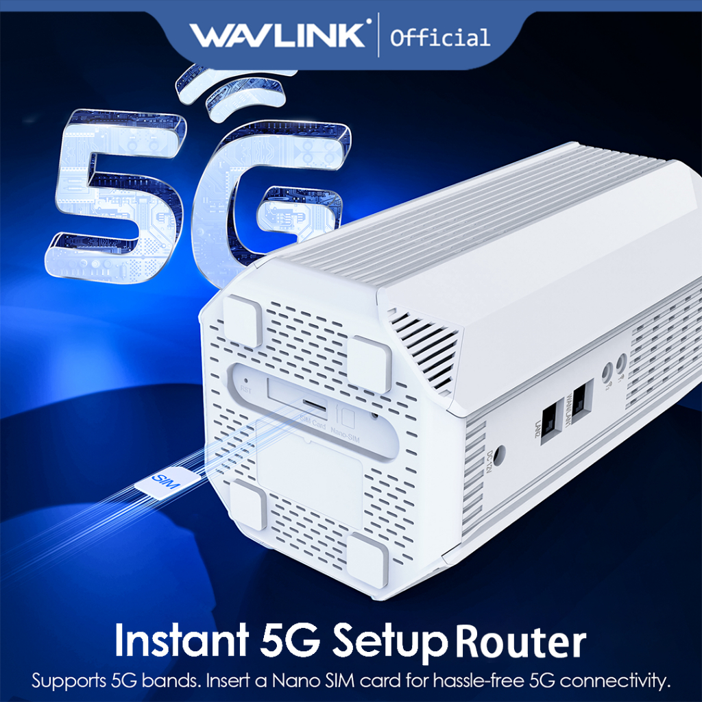 Wavlink AX3000M Dual Band 5G 2.4G NR CPE Mesh Router Wifi 6 Router พร้อม Nano SIM Slot Easy Setup