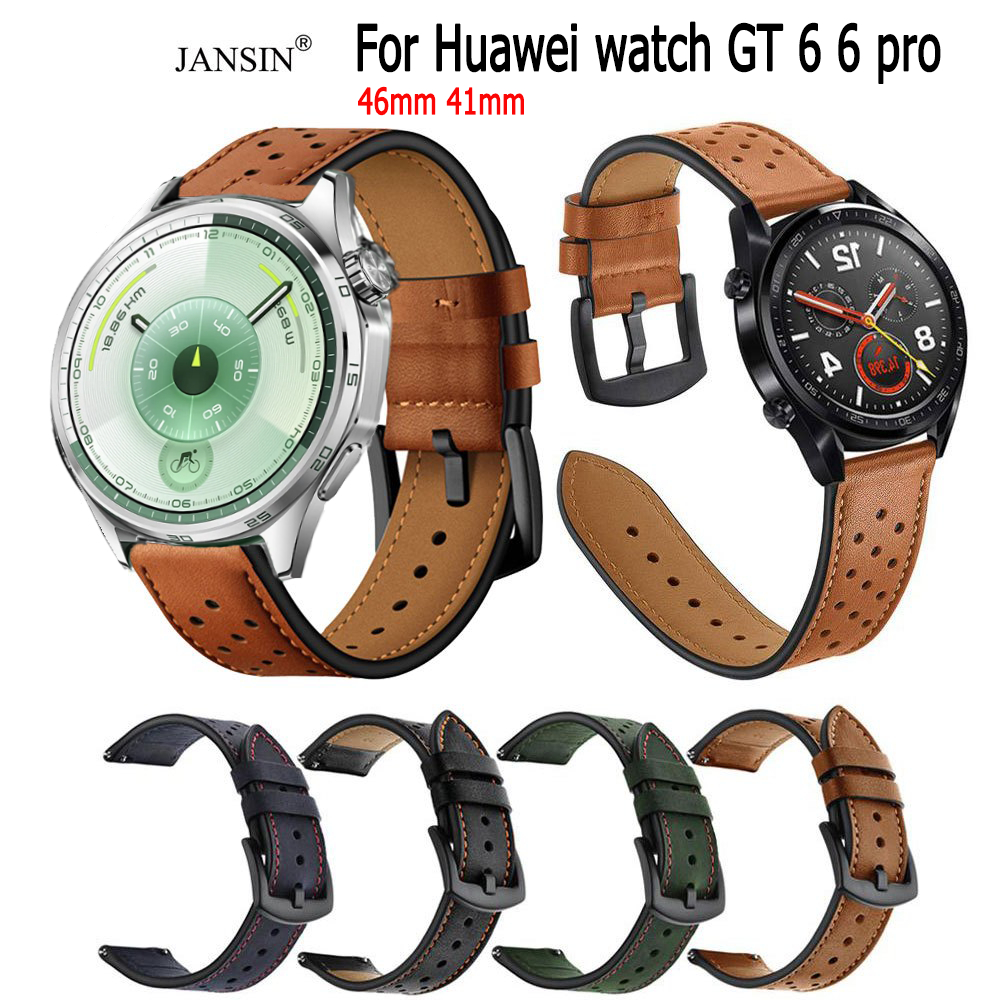 สายหนัง สำหรับ huawei watch gt6 6Pro สายหนังแบบใหม่ สำหรับ Huawei Watch GT 5 Pro GT 2 GT5 Pro GT2e G