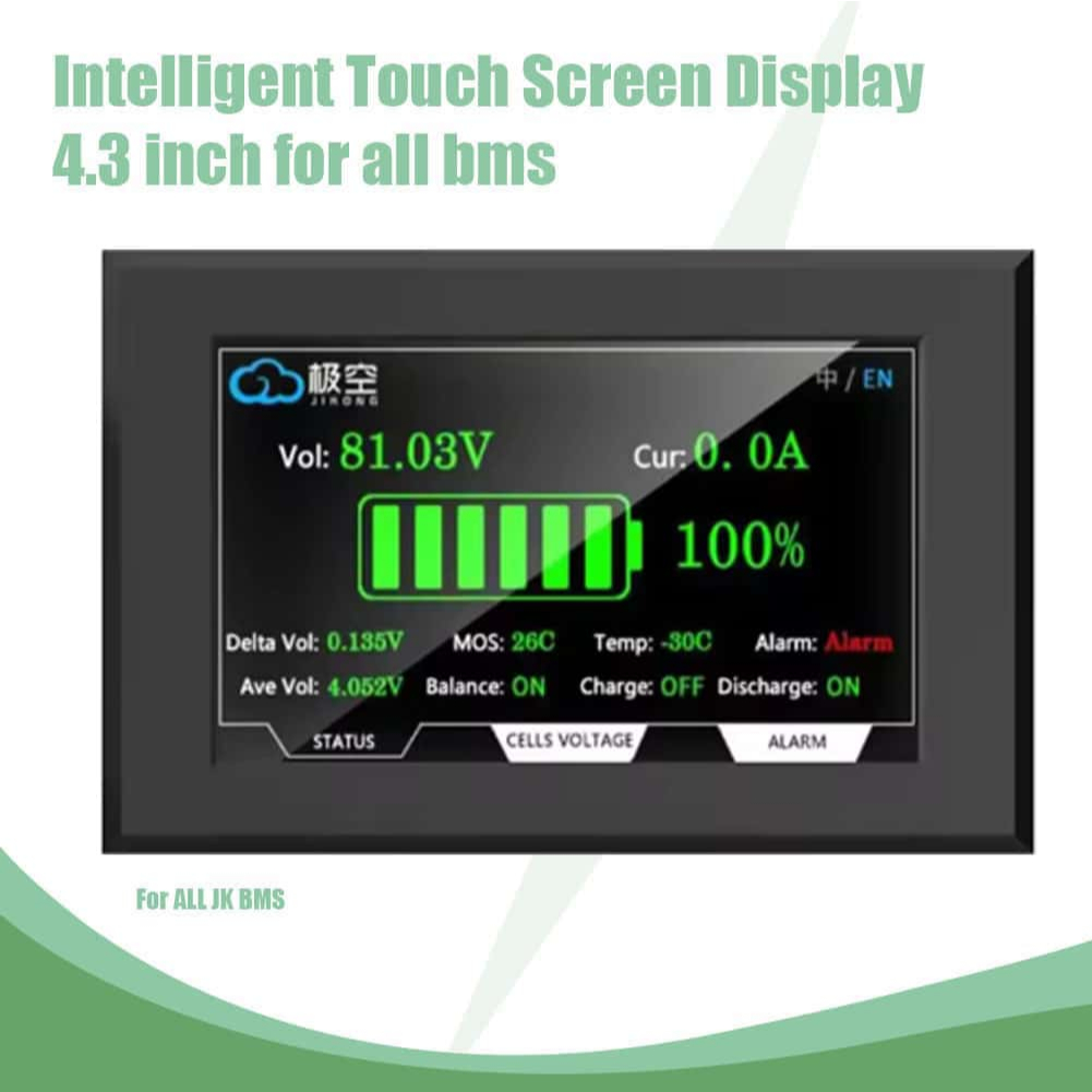 【JK BMS】จอ LCD ขนาด 3.2/4.3 นิ้ว พร้อมสวิตช์โบนัส jk bms เหมาะสำหรับ BMS JIKONG ทุกรุ่น สายเคเบิลยาว