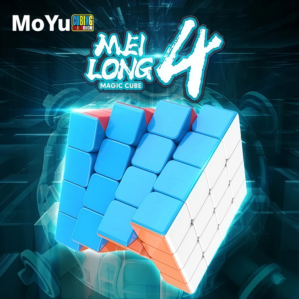 Moyu Meilong Cube 4X4 Cube Moyu 4X4 Magic Speed Cube Professional MFJS Meilong4 Fidget ของเล่น Cubo 