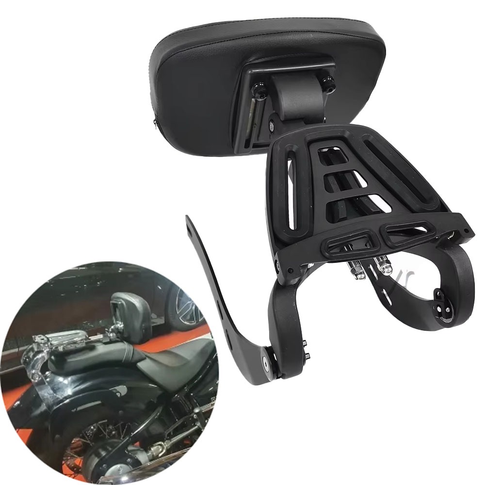 สําหรับ BMW R18 1800CC R 18 รถจักรยานยนต์คลาสสิกอเนกประสงค์ Adjuatable Floding Driver Rider ผู้โดยสารพนักพิง Sissy Bar พร้อมกระเป๋าเดินทาง Rack