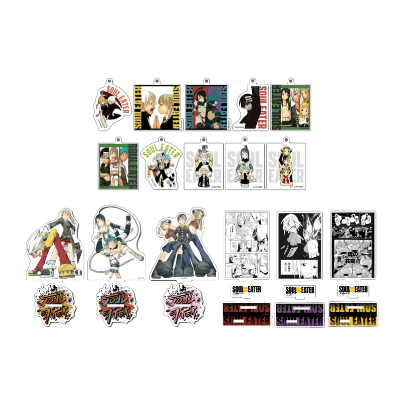 Soul Eater พวงกุญแจอะคริลิคและขาตั้ง Maka Albarn Soul Eater Black Star อะนิเมะรูป Charm Standee