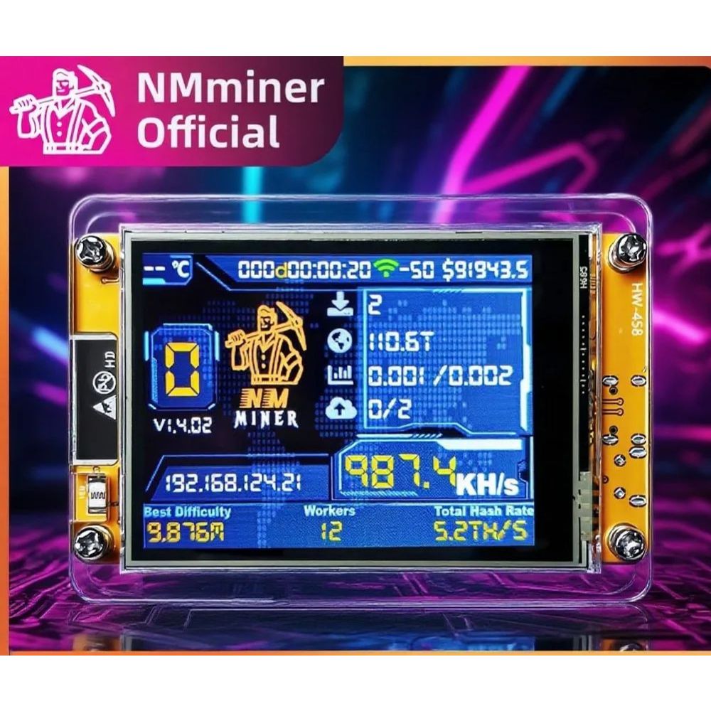 NMMiner NerdMiner 980KH V2 คอมพิวเตอร์ ESP32 Mineral Machine Lucky 2.8 นิ้วหน้าจอสมาร์ท Bitcoin Sing