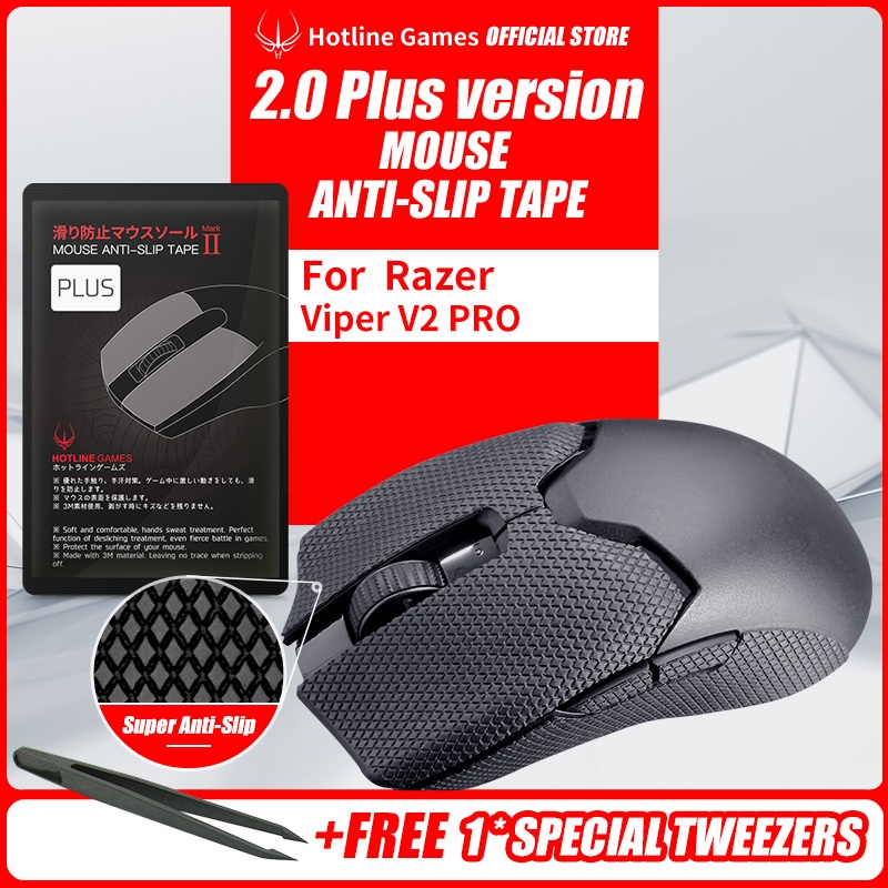 Hotline Games Mouse Grip Tape สําหรับเมาส์เล่นเกมไร้สาย Razer Viper V2 PRO กันลื่น อัพเกรดด้ามจับ