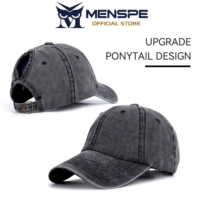 MENSPE หมวกเบสบอลสำหรับทุกคน ดีไซน์ใหม่ ระบายอากาศได้ กันแดด เหมาะสำหรับผมหางม้า