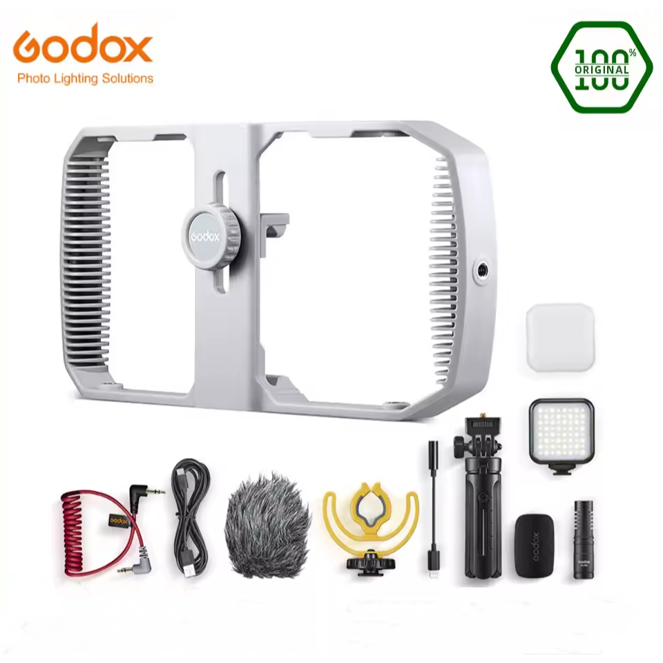 Godox VK1 VK1-UC VK1-LT VK1-AX กรณีกรงรองเท้าเย็นและ 1/4 สกรูสําหรับการถ่ายภาพโทรศัพท์มือถือ Vlog วิ