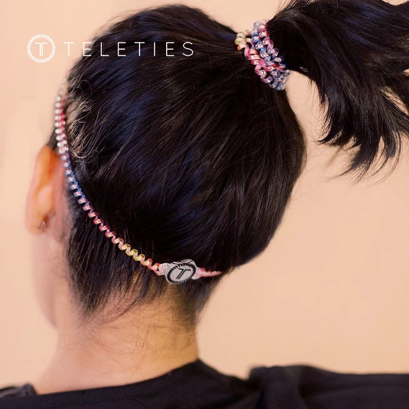 TELETIES - ที่คาดผมเกลียว - กันลื่น ไม่เจ็บศีรษะ ดีไซน์ยืดหยุ่นสูง - กันน้ำและทนทาน เหมาะสำหรับการกี