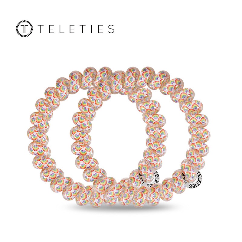 TELETIES - Rainbow Whirl | ด้ามจับแข็งแรง ยืดหยุ่น สไตล์ผมหางม้าสำหรับผู้หญิงและเด็กหญิง