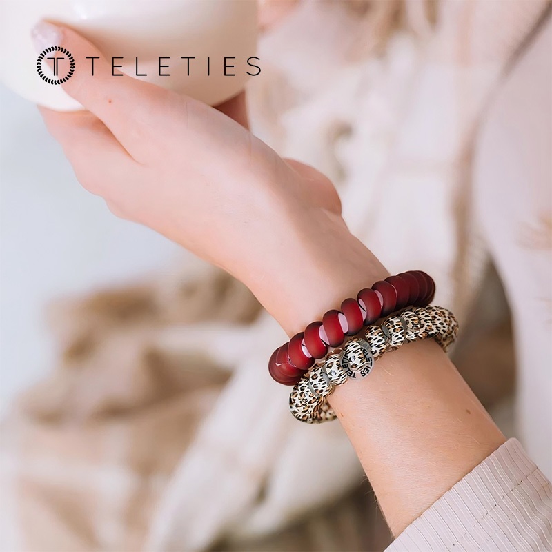TELETIES - Pattern Collection | ยางรัดผมเกลียว TPU หนีบแน่น กันน้ำ ไร้รอย + ที่คาดผมเข้าชุด | ยางรัด