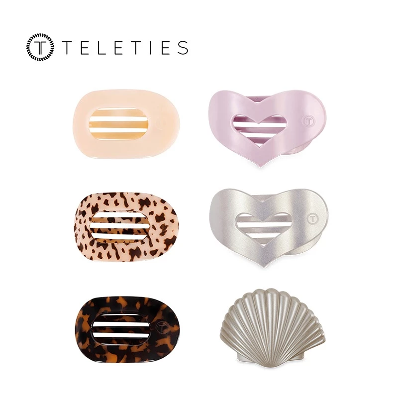 TELETIES - กิ๊บหนีบผมทรงแบนกลม - ยึดเกาะแน่นหนา ฟันกิ๊บโค้งงอได้ ดีไซน์โค้งรับกับศีรษะ - เหมาะสำหรับนอนเล่น โยคะ ขับรถ และอื่น ๆ - ออกแบบมาเพื่อผมหนา - ใช้ได้กับทุกสภาพเส้นผม