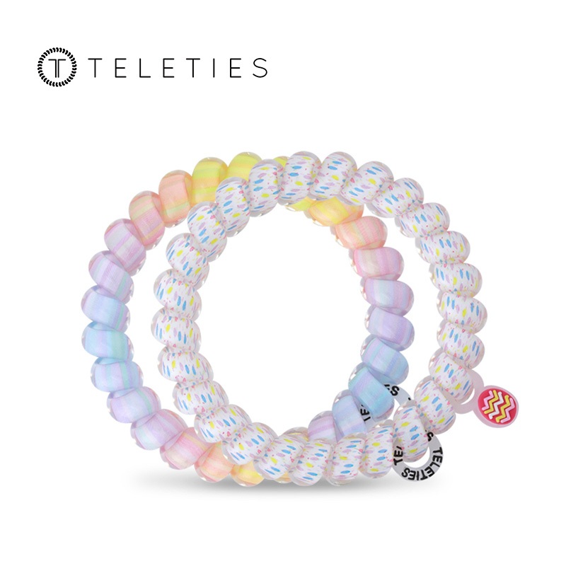 TELETIES - Pastel Bliss | ด้ามจับแข็งแรง ทนน้ำ | มัดผมและทำทรงหางม้าให้คุณผู้หญิงและเด็กๆ