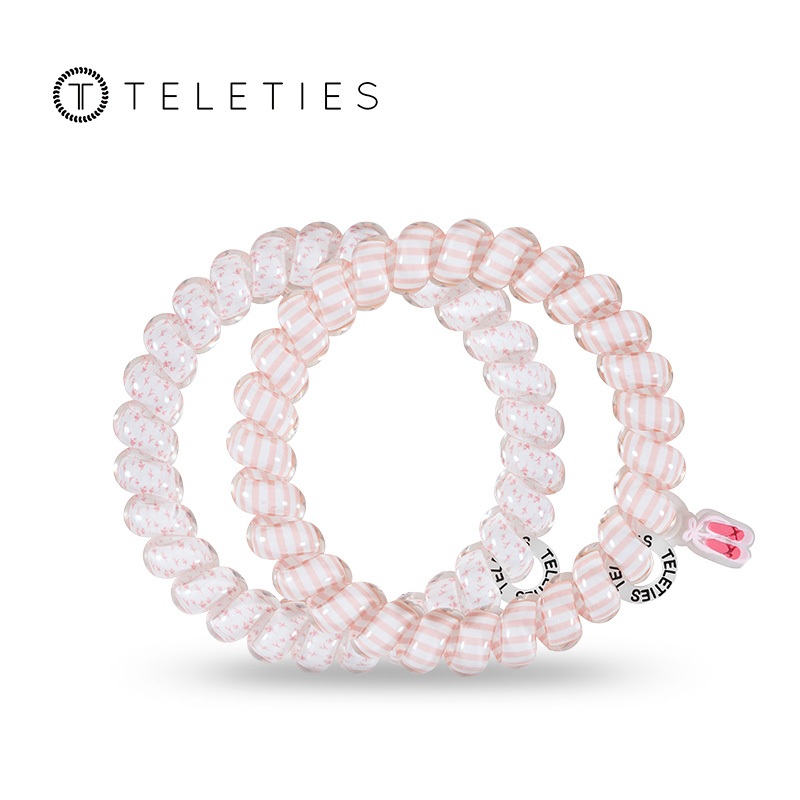 TELETIES - บัลเลต์ดรีม (Vivid Collection) | ยึดเกาะแน่น กันน้ำ ไม่ทิ้งรอย ยางรัดผมเกลียว | ยางมัดผมแฟชั่น ที่คาดผม มัดหางม้า เหมาะสำหรับผู้หญิงและเด็กผู้หญิง