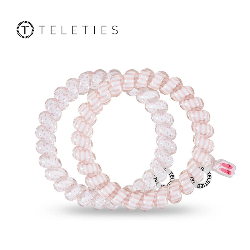 TELETIES - บัลเลต์ดรีม (Vivid Collection) | ยึดเกาะแน่น กันน้ำ ไม่ทิ้งรอย ยางรัดผมเกลียว | ยางมัดผมแฟชั่น ที่คาดผม มัดหางม้า เหมาะสำหรับผู้หญิงและเด็กผู้หญิง