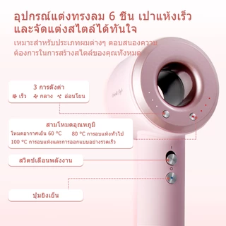 HODEKT ความเร็วสูง ​​ไดร์เป่าผมปรับอุณหภูมิและความเร็วได้ ดูแลเส้นผมไอออนลบ รับประกัน 1 ปี