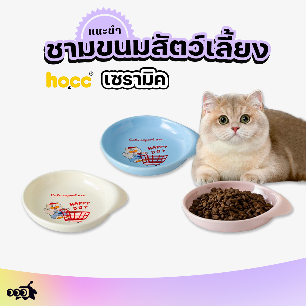🔔 ชามเซรามิคพิเศษสำหรับขนมสัตว์✨HOCC | ทนทาน+ปลอดภัย+ทำความสะอาดง่าย 😻🐶