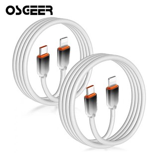 OSGEER 2 แพ็ค 20W USB C ถึง Li สําหรับ iPhone 17 Air 16 15 14 13 12 Pro Max 11 8 XR PD Fast Charge สําหรับ i17 SE USB ประเภท C ถึง C สาย Fast Charging สําหรับ Macbk สาย