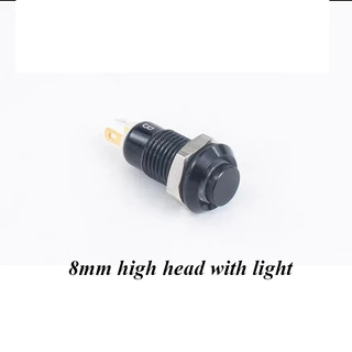 1NO หัวสูง 8 มม.กันน้ําโลหะปุ่มกดสวิตช์ไฟ LED ล็อคตัวเอง/รีเซ็ต 3/6/12/24/220V ทองเหลืองชุบนิกเกิล