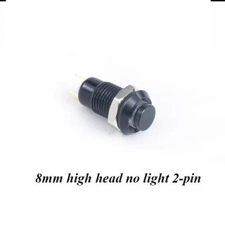 1NO หัวสูง 8 มม.กันน้ําโลหะปุ่มกดสวิตช์ไฟ LED ล็อคตัวเอง/รีเซ็ต 3/6/12/24/220V ทองเหลืองชุบนิกเกิล