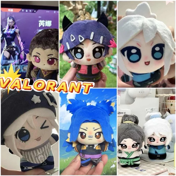 10 ซม.เกม VALORANT Jett Clove Neon Reyna ตุ๊กตาตุ๊กตาน่ารักพิมพ์ปลาดาวจี้คอสเพลย์พวงกุญแจของเล่น Mas