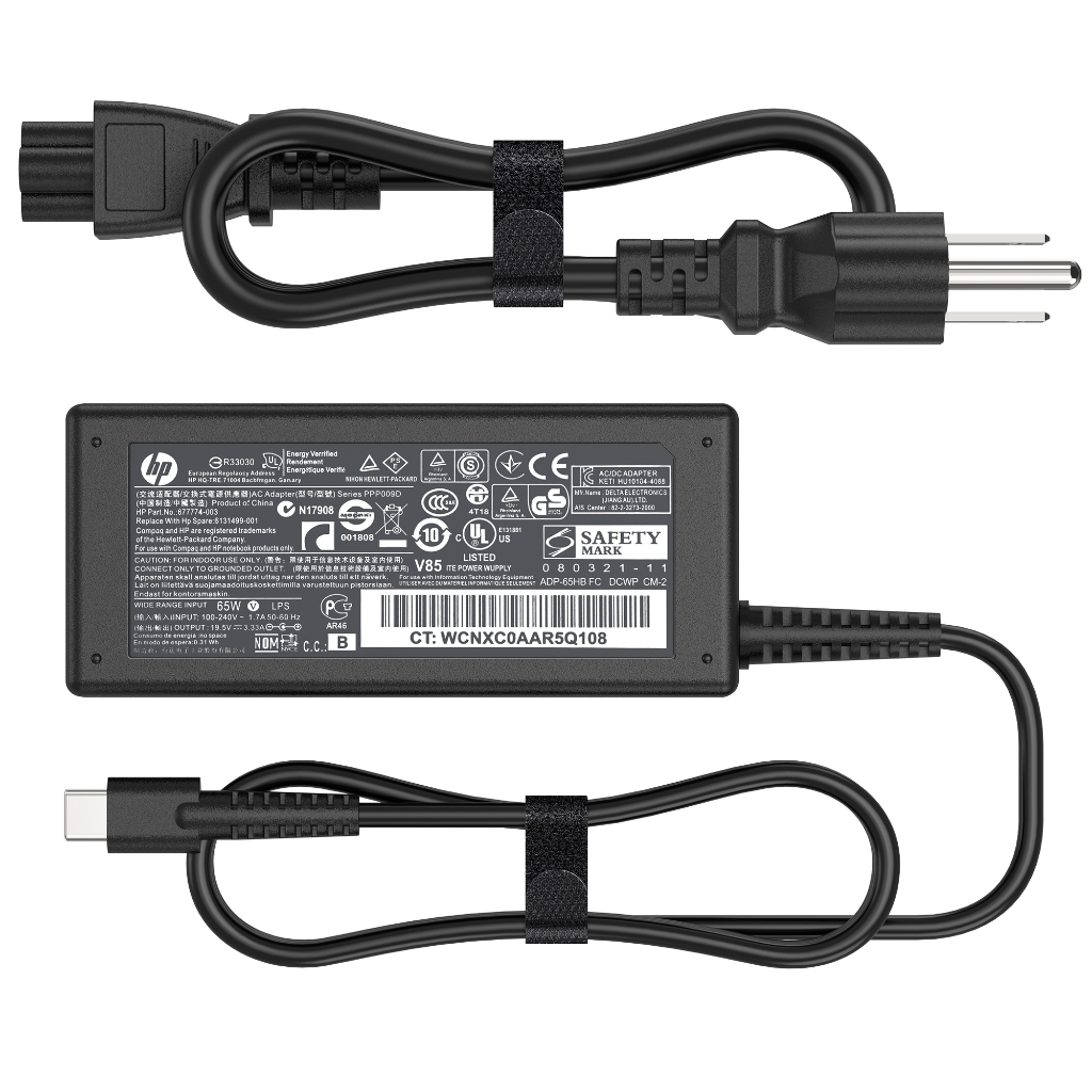 65W 45W USB C แล็ปท็อปชาร์จใช้งานร่วมกับ HP EliteBook X360 840-G5/G6 830-G8 Chromebook 14 X360 ProBo
