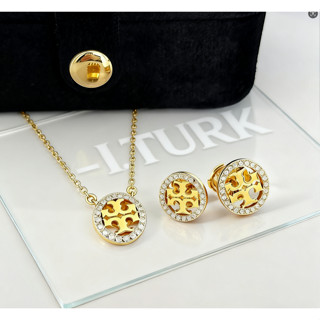 ชุดสร้อยคอ ต่างหู ประดับเพทาย ลายตัวอักษร สไตล์ยุโรป และอเมร…