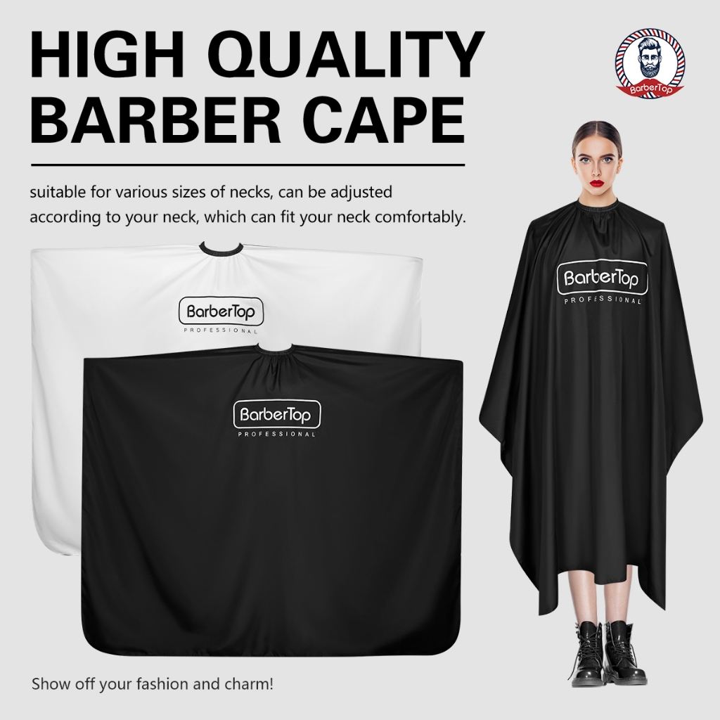 จุดในสต็อก#Barber ตัดผมเคปตัดผมผ้ากันเปื้อนไม่ติดผมกันน้ําป้องกันไฟฟ้าสถิตมืออาชีพร้านทําตัดผ้าเสื้อคลุมร้านทําสีดําผ้าเปื้อนกันน้ําร้านทําเสื้อคลุม
