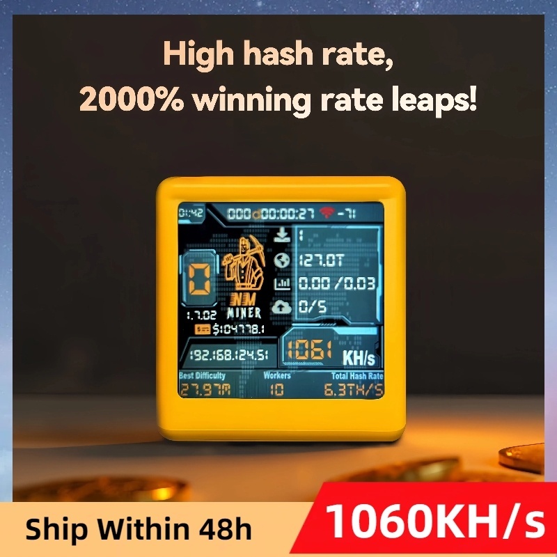 NMMiner สีอย่างเป็นทางการสมาร์ททีวี 1060KH/s Better Nerdminer v2 ESP32 BTC SOLO Lottery Miner และของ