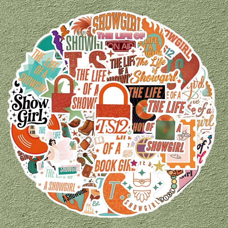 57PCS The Life Of A Showgirl Taylor Swift อัลบั้มใหม่ Graffiti สติ๊กเกอร์กันน้ําโน้ตบุ๊คสติกเกอร์ของ