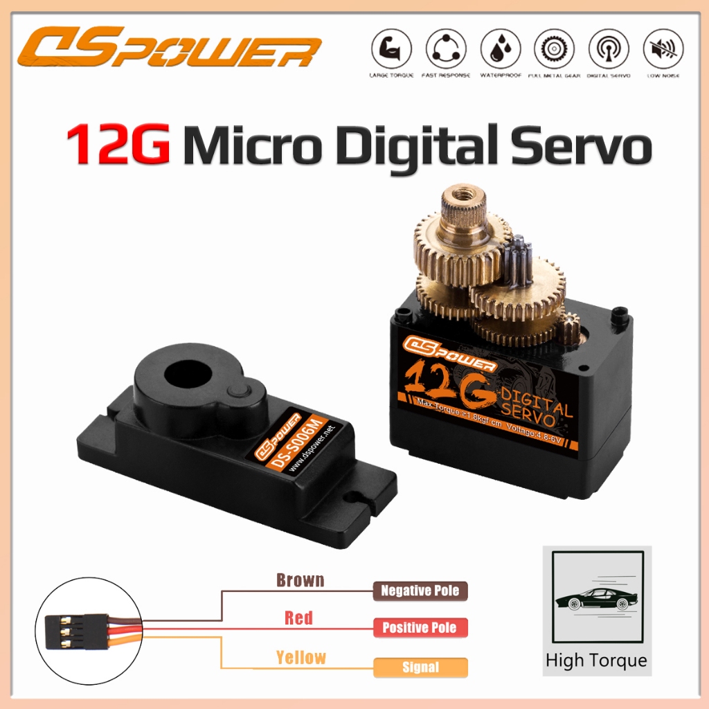 DSpower 12G Micro Servo SG90 MG90S ดิจิตอลมินิมอเตอร์เกียร์โลหะ Servo สําหรับ 450 Helicoter SCX24 RC