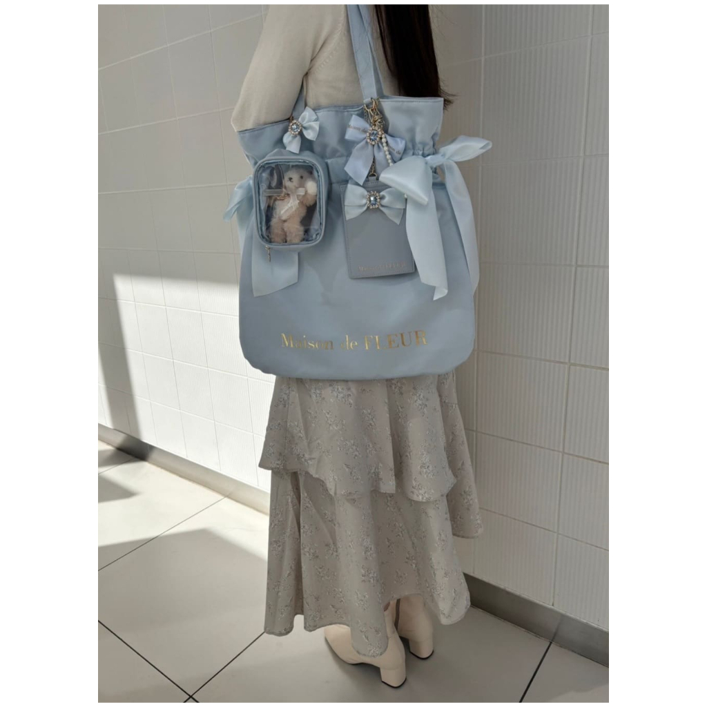 Maison De FLEURa Japanese Bow Shoulder Bag A4 book สามารถ Fit In ราคา ถูกที่สุด ดีลบีเคเค แกลเลอรีภาพที่ 5