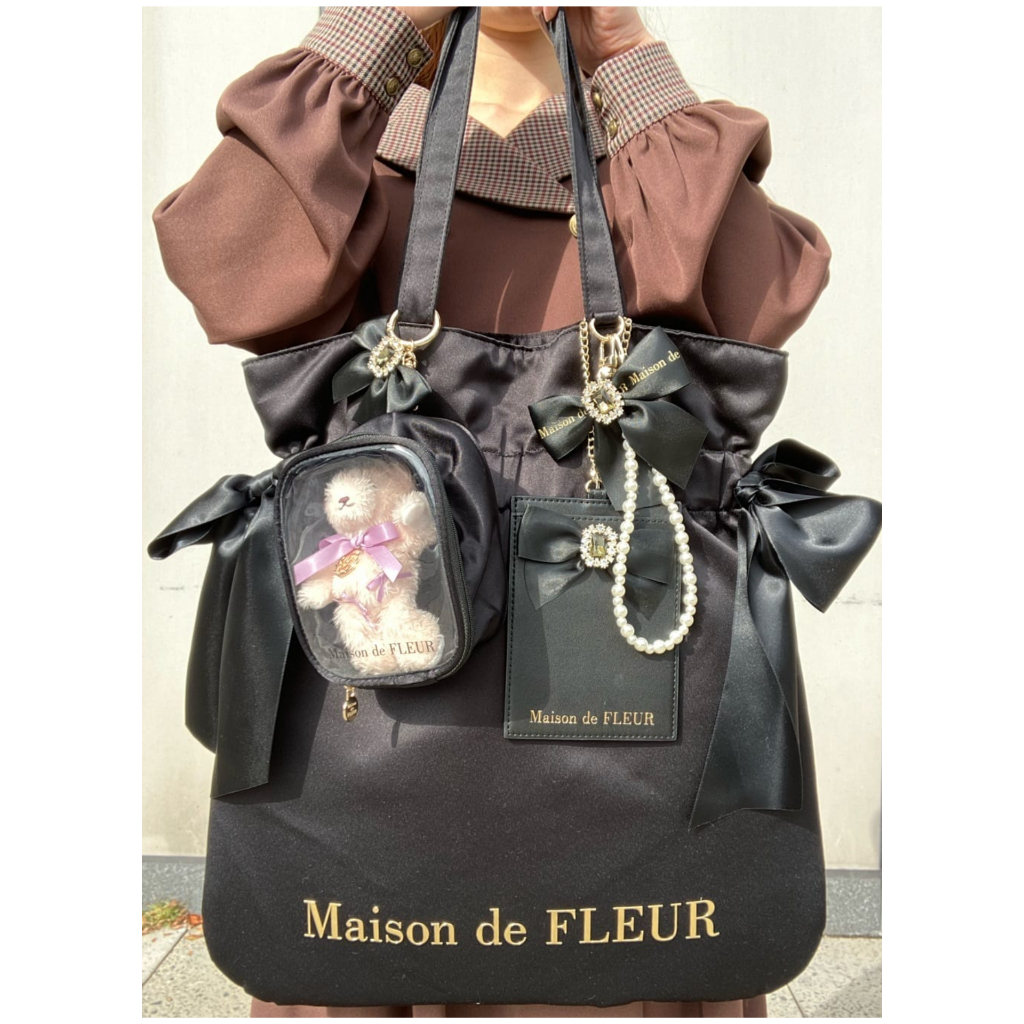 Maison De FLEURa Japanese Bow Shoulder Bag A4 book สามารถ Fit In ราคา ถูกที่สุด ดีลบีเคเค แกลเลอรีภาพที่ 6