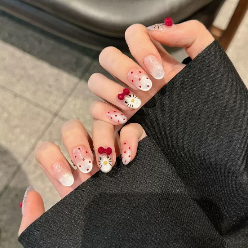 C025-027 เล็บปลอมสําเร็จรูป ทำด้วยมือ 10 ชิ้น/กล่อง ทันสมัย มีเอกลักษณ์ ดีไซน์สวย ประณีต สวมง่าย ใช้ซ้ำได้