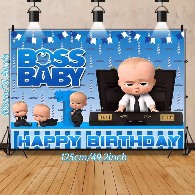 1 PC/125*80 ซม. Boss Baby Party ฉากหลังวันเกิดพื้นหลังการถ่ายภาพ Photo แบนเนอร์ Prop