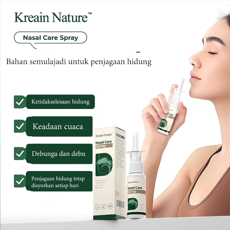 Kreain Nature Nasal Care Spray 30ml บรรเทาอาการคัดจมูกและน้ํามูกไหล - Clean & Care for Nasal Sweat -