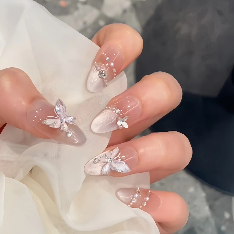 C015 เล็บปลอมสําเร็จรูป ทำด้วยมือ 10 ชิ้น/กล่อง ประณีต มีเอกลักษณ์ ดีไซน์สวย ประณีต สวมง่าย ใช้ซ้ำได้