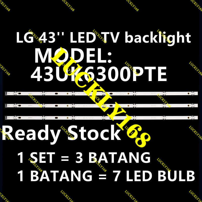 43UK6300PTE LG 43 INCH LED TV BACKLIGHT ( LAMPU TV ) 43" LED BACKLIGHT 43UK6300 43UJ630 / 43UJ652