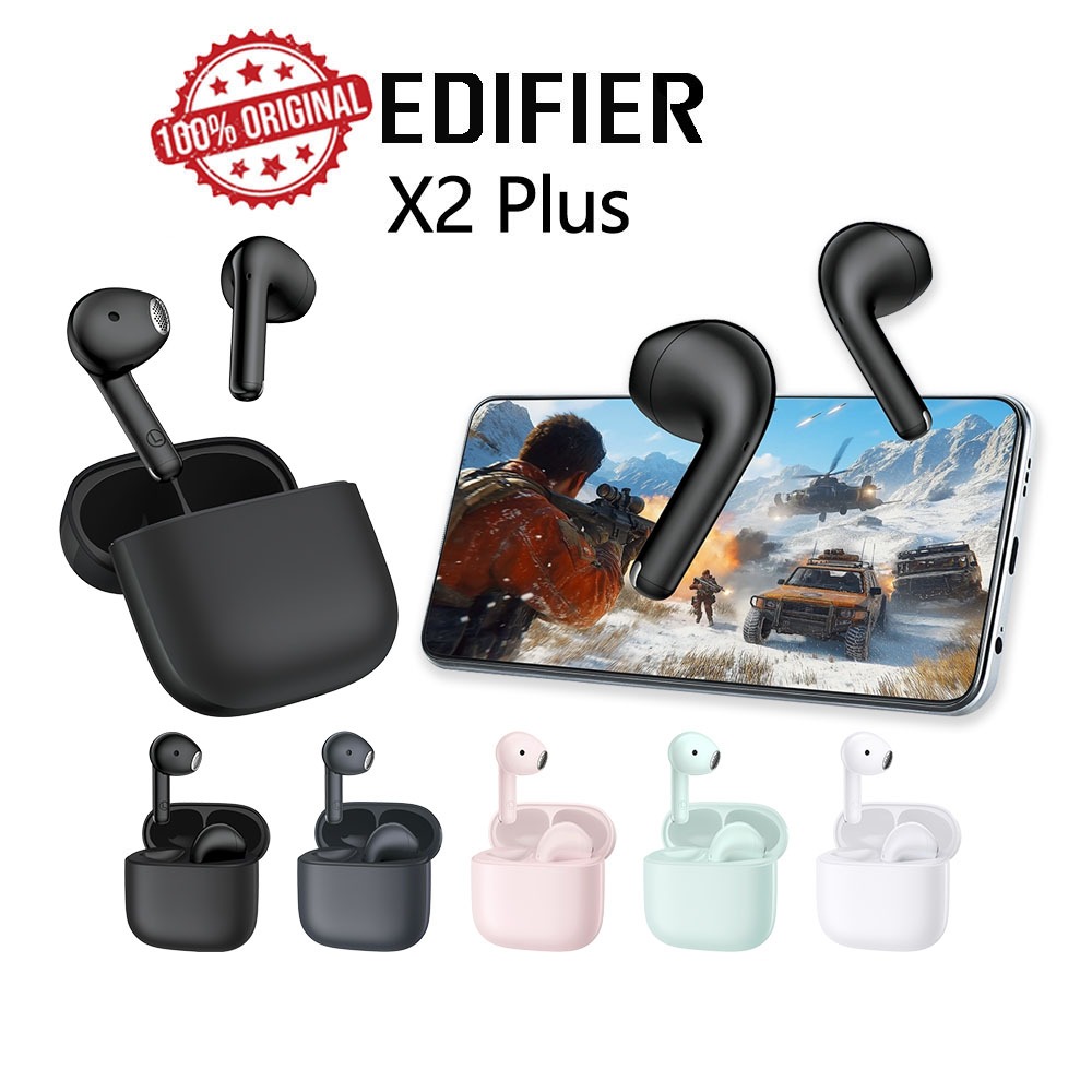 Edifier X2 Plus/X2s หูฟังบลูทูธไร้สาย True V6.0 โทรชัด 35 ชั่วโมงเวลาเล่น IP54 กันน้ํา