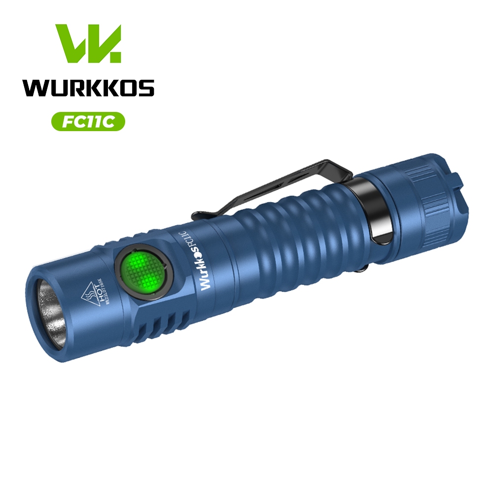 Wurkkos 6th Anniversary FC11C 1200lm Pocket 519A LED EDC ไฟฉาย 18650 พร้อมไฟท้าย Diffuser