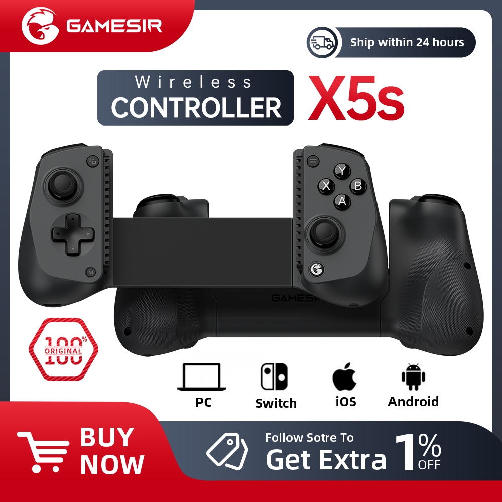 GameSir X5s บลูทูธไร้สายคอนโทรลเลอร์ยืดGamepadสําหรับPC Switch IOS Android Switch 2