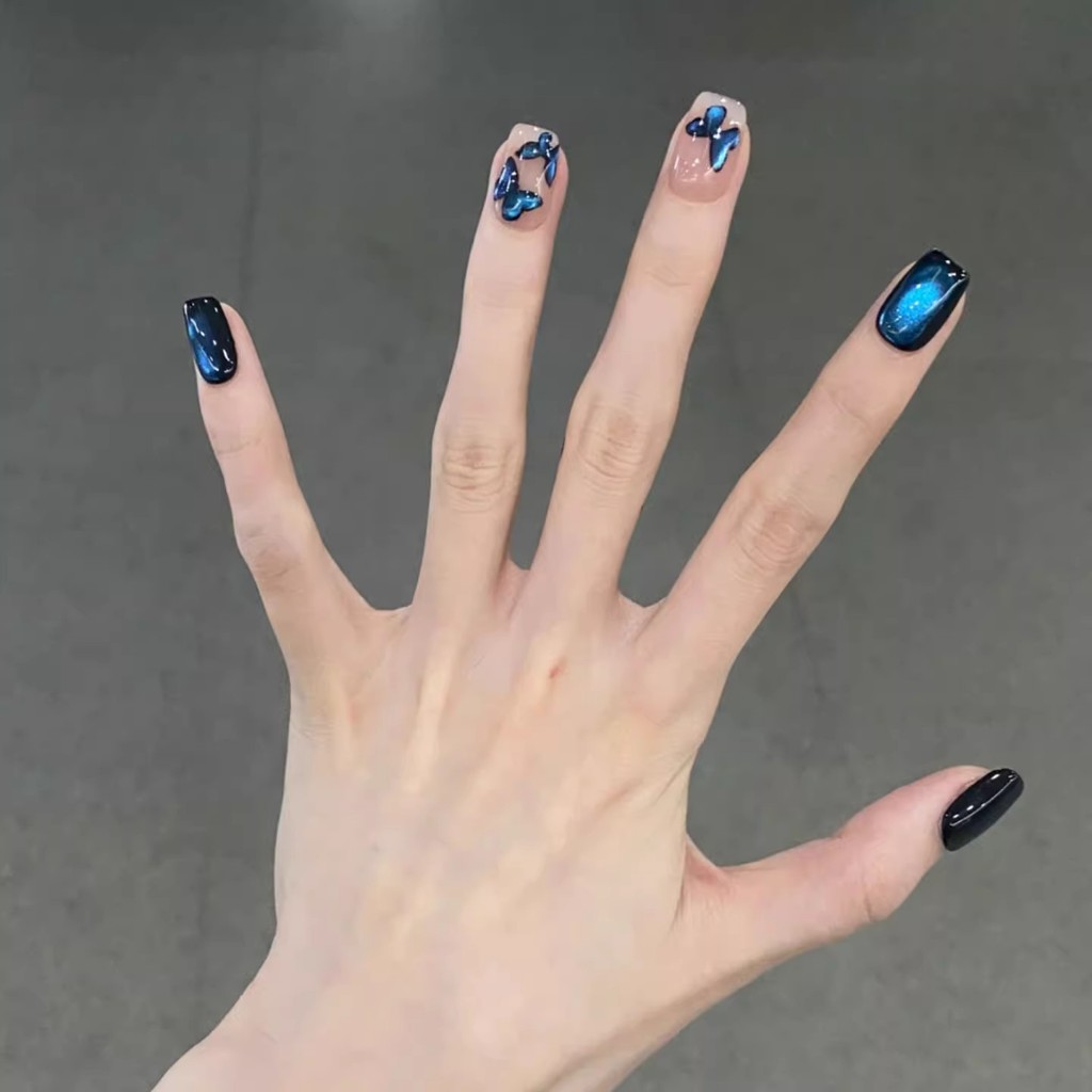 C0147-C0148 เล็บปลอมสําเร็จรูป เจลแท้ ทำด้วยมือ 10 ชิ้น/กล่อง ประณีต หรูหรา มีสไตล์ สวมง่าย ใช้ซ้ำได้ ราคา ถูกที่สุด ดีลบีเคเค แกลเลอรีภาพที่ 4